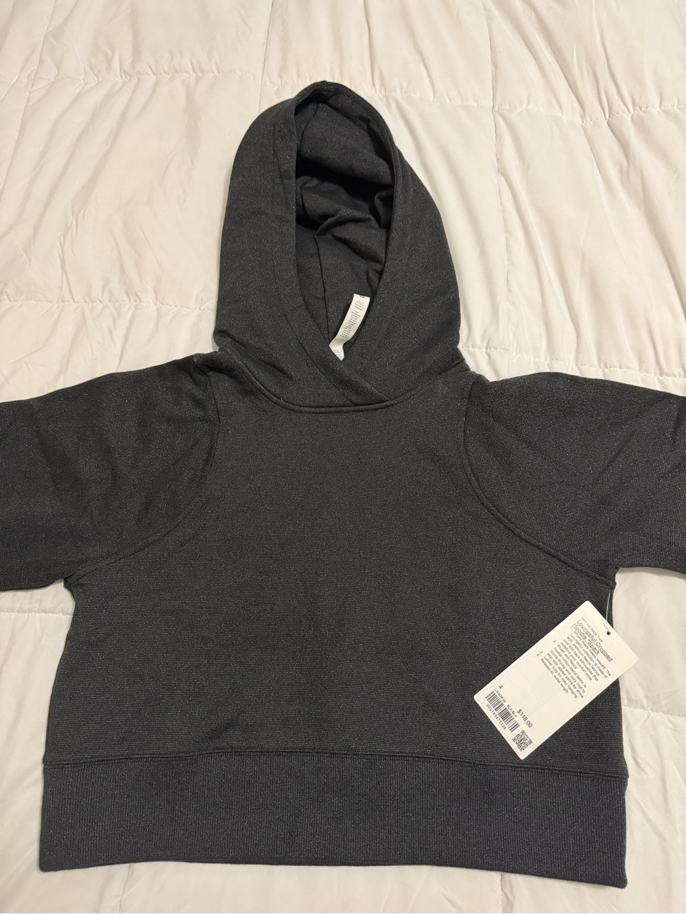 lululemon athletica Black Cropped Hooded Sweatshirt
